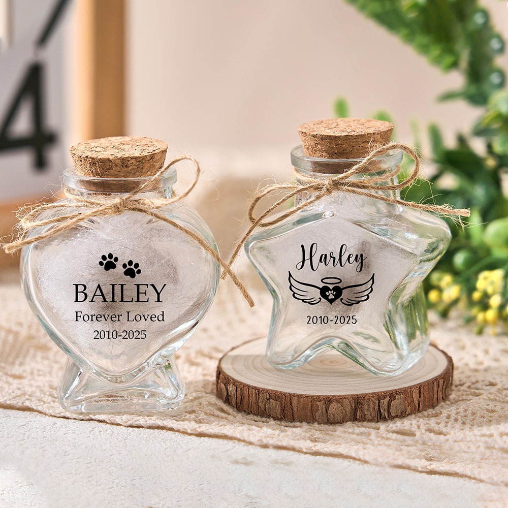 Personalized Pet Hair Memorial Keepsake Jar | BKPet305
