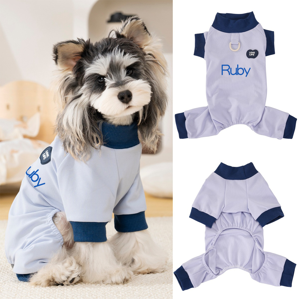 Personalized Color-Block Poppy Pajama Jumpsuit | MNCloth224