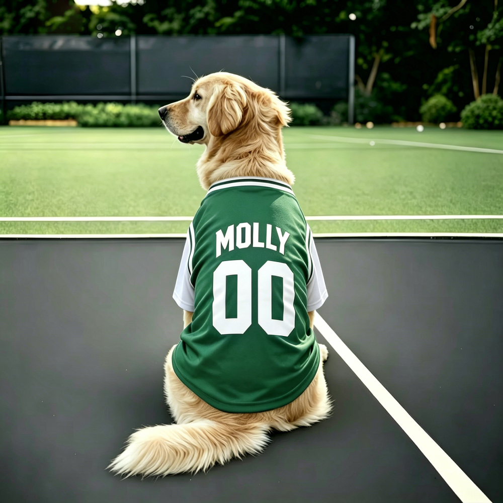 Personalized Big Dog Fake-Two Piece Numbered Basketball Jersey Dog Shirt | MNCloth228