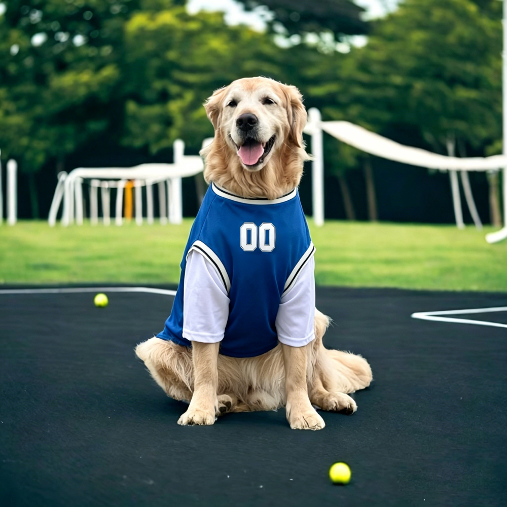 Personalized Big Dog Fake-Two Piece Basketball Breathable Sport Tee | MNCloth228