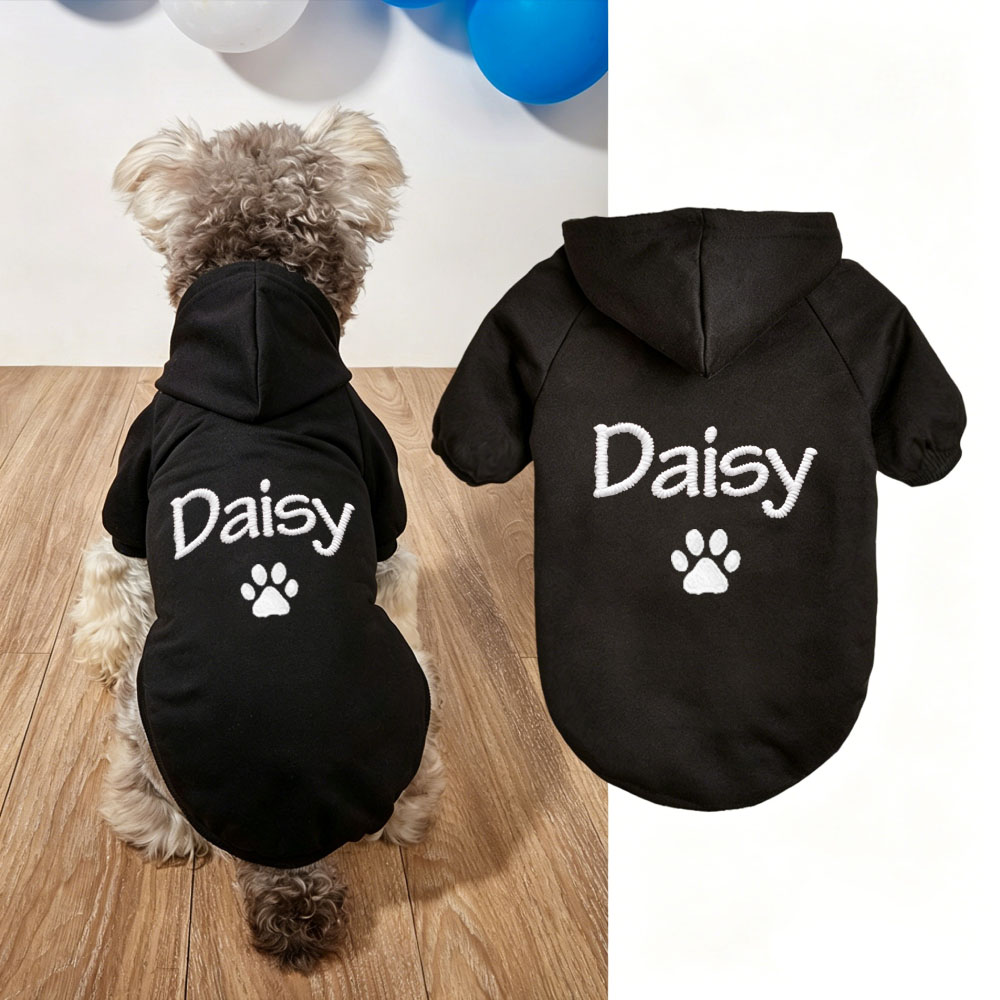 Personalized Embroidered Cozy Season Warm Puppy Hoodie | MNCloth225