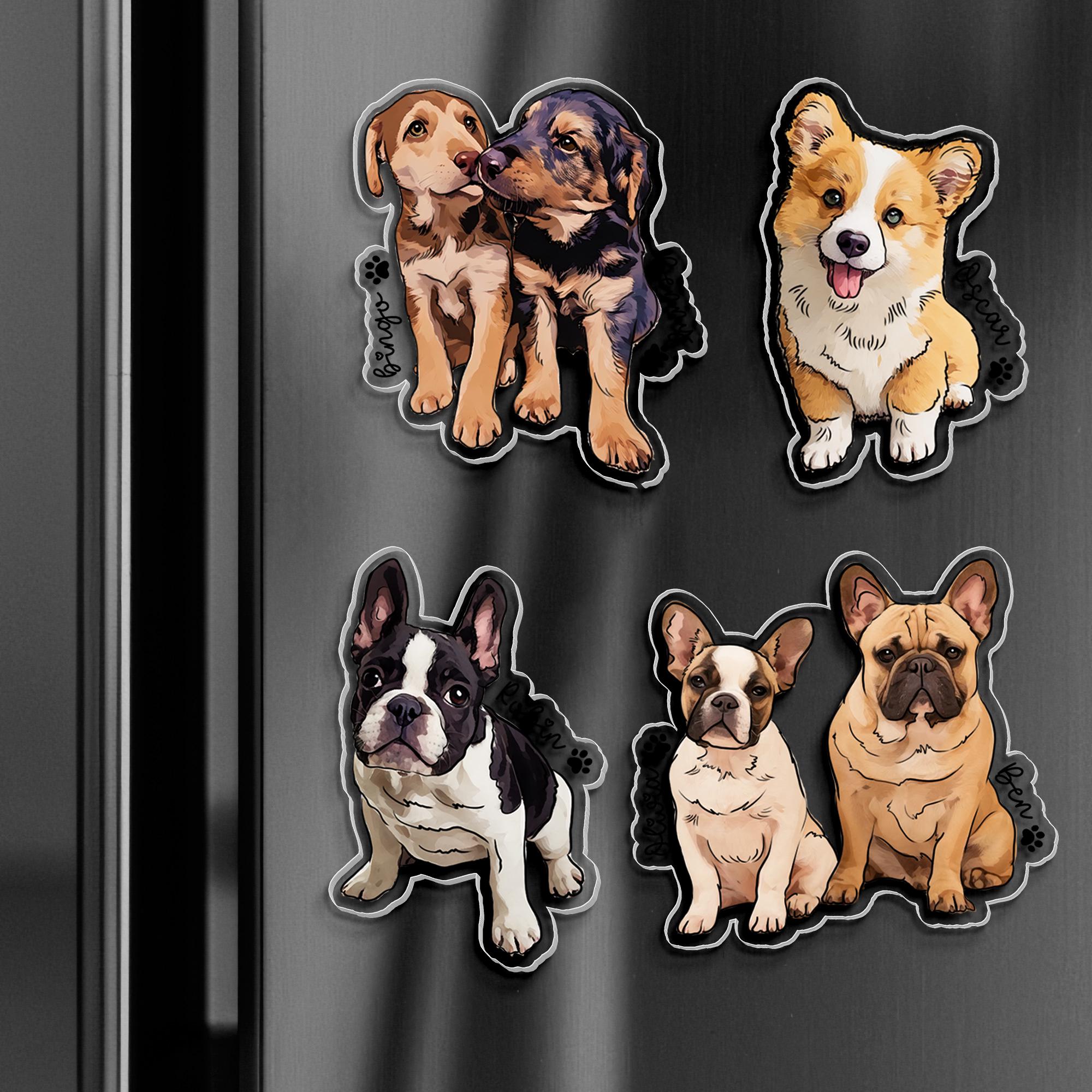 Personalized Illustrated Pet Portrait Fridge Photo Magnet | CWGift14