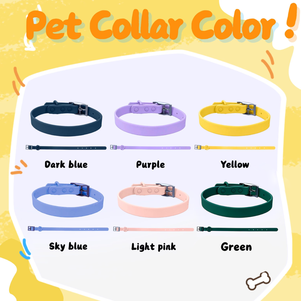 Personalized Silicone Letter Bead Dog Collar | MNAccs109