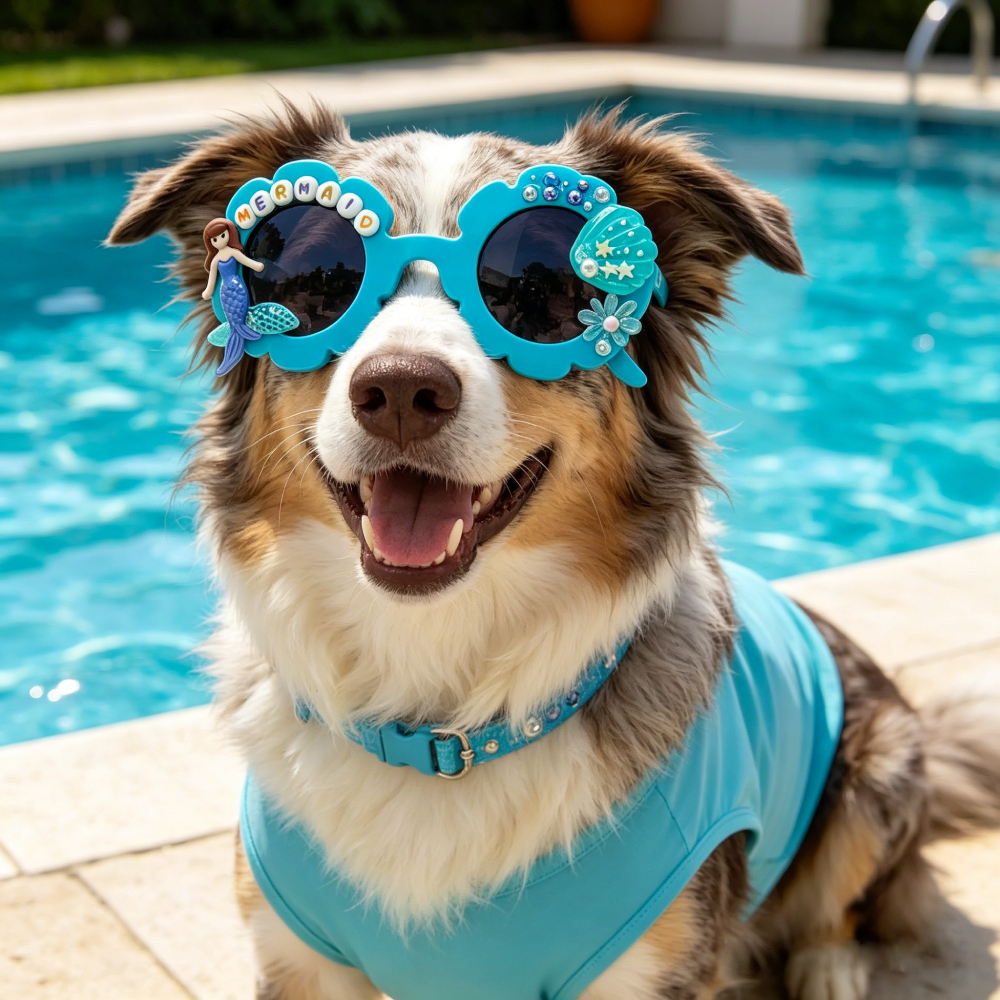 Personalized Mermaid Flower Sunglasses For Pets