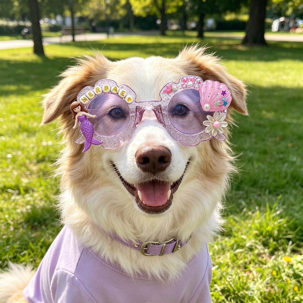 Personalized Mermaid Flower Sunglasses For Pets
