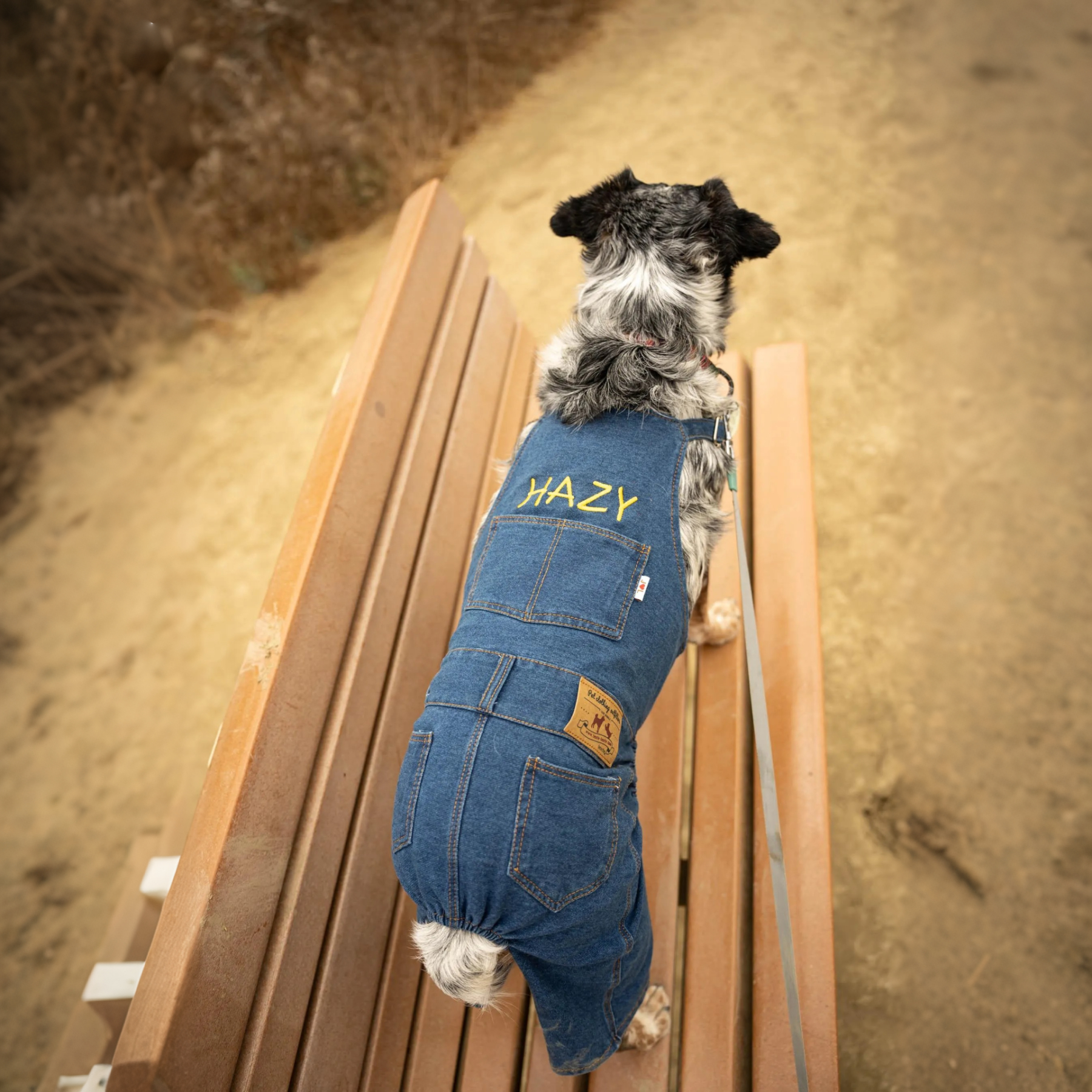 Personalized Leather Patch Pets Classic Overall Dungarees | MNCloth11601