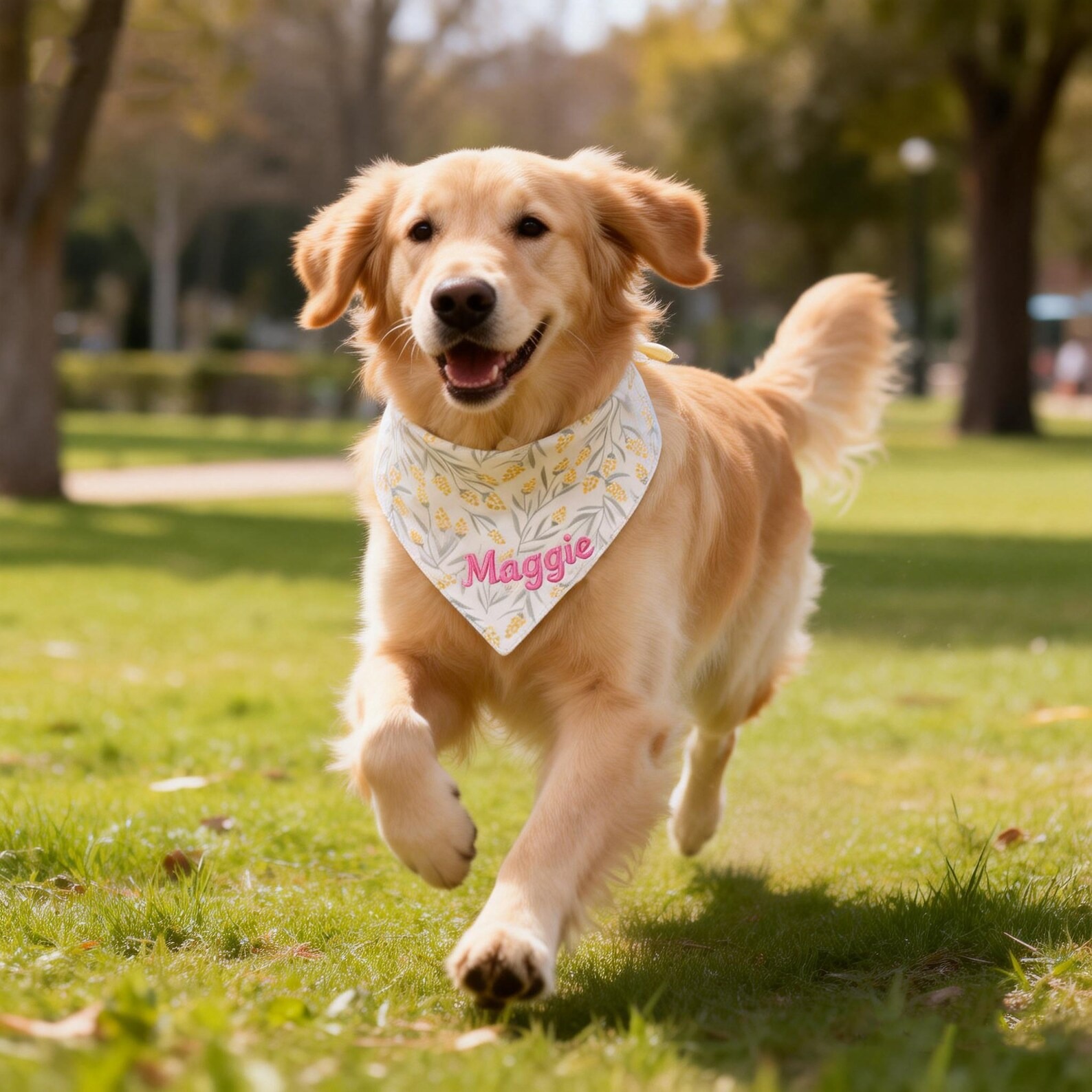 Personalized Embroidered Floral Pet Bandana for Dogs & Cats | MNAccs95