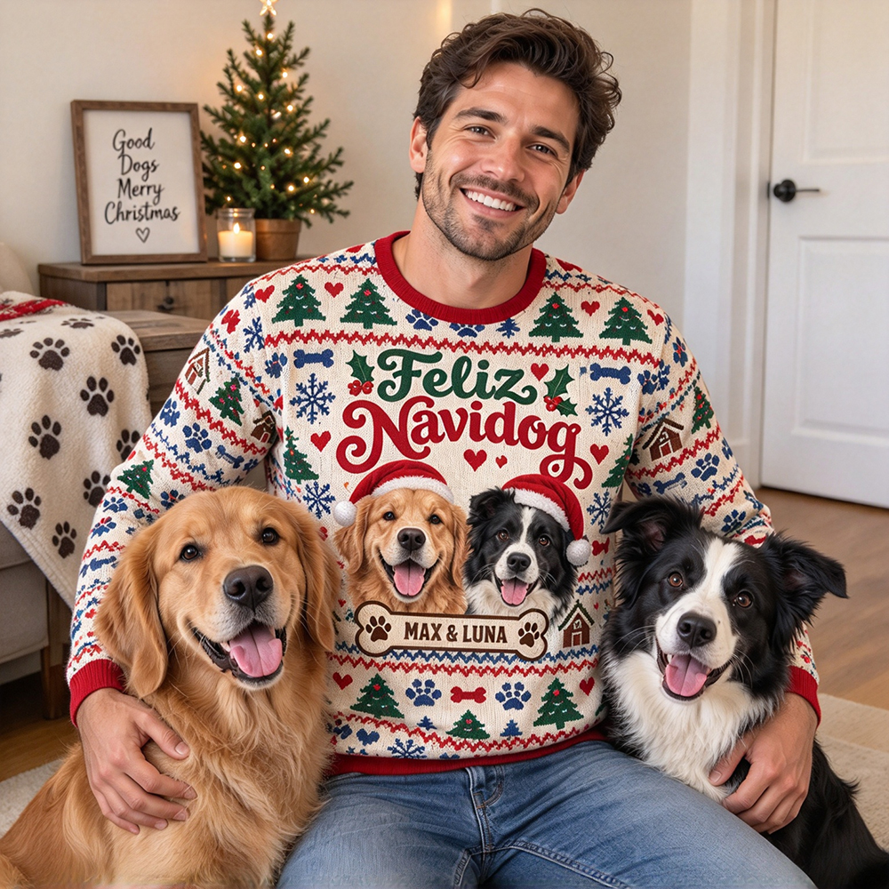 Personalized Christmas Pet Photo Family Sweater | MCCL01