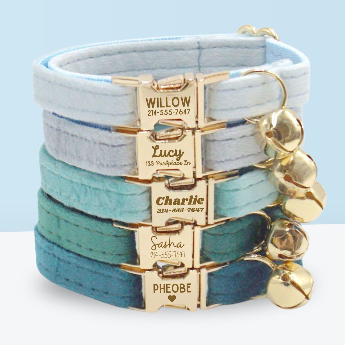 Personalized Velvet Engraved Cat Collar | BKPet95