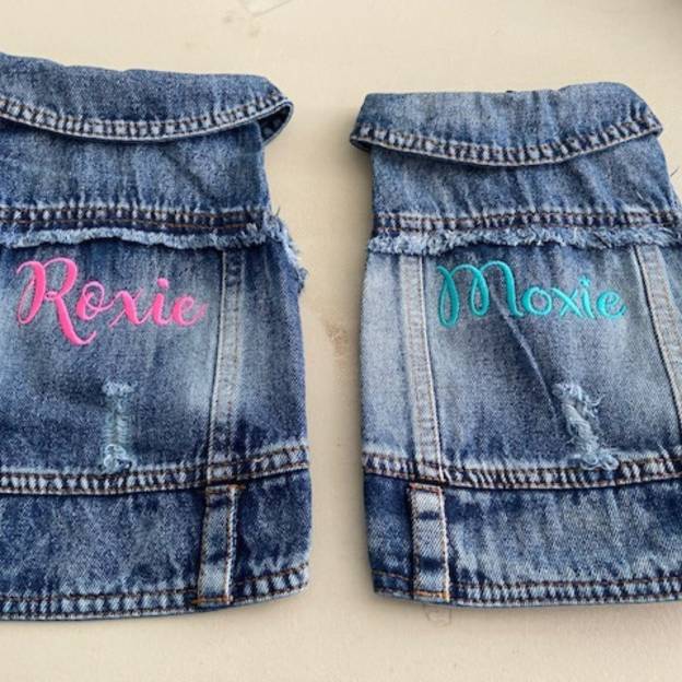 Personalized Embroidered Pets Denim Jacket for Comfort and Unique | BKPet33