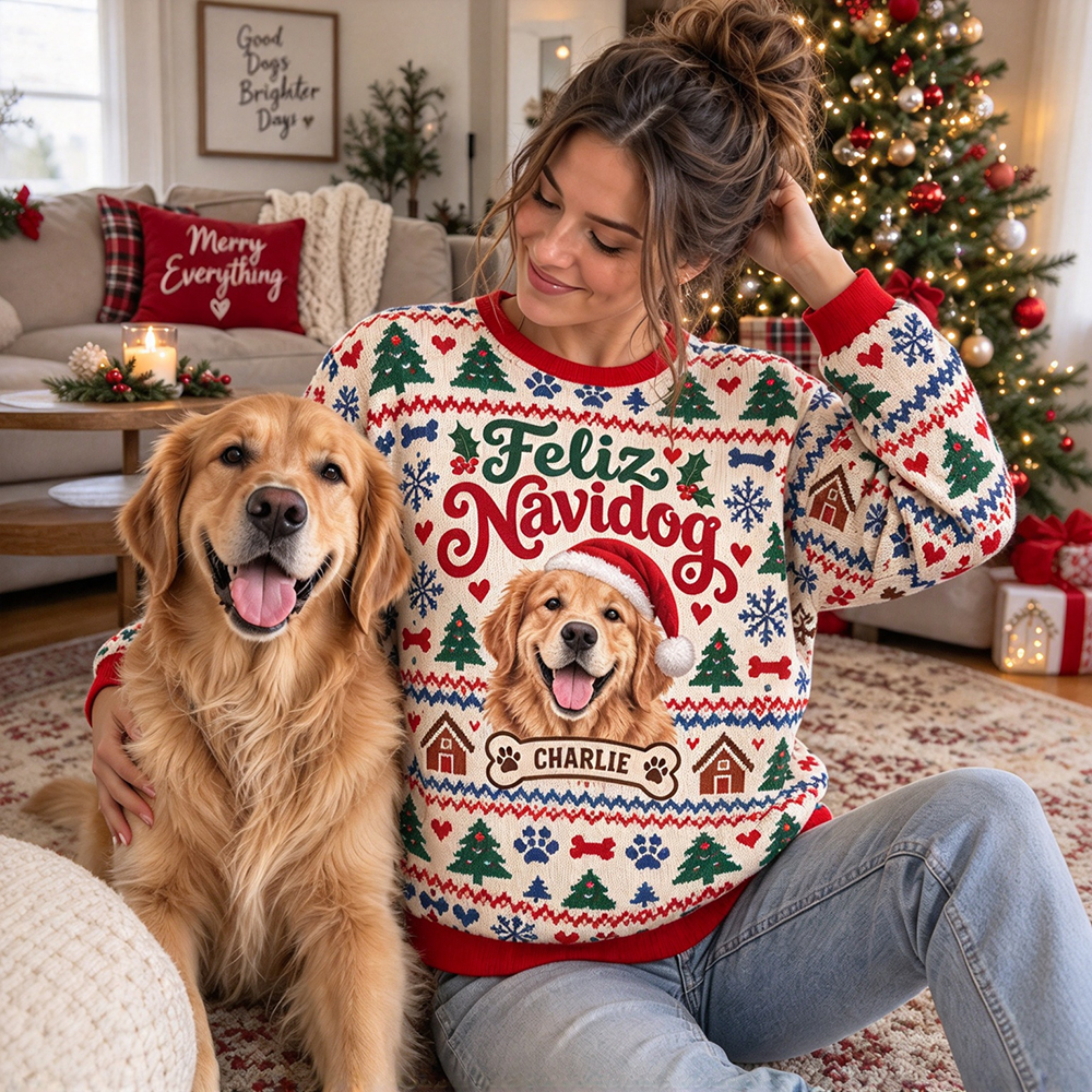 Personalized Christmas Pet Photo Family Sweater | MCCL01