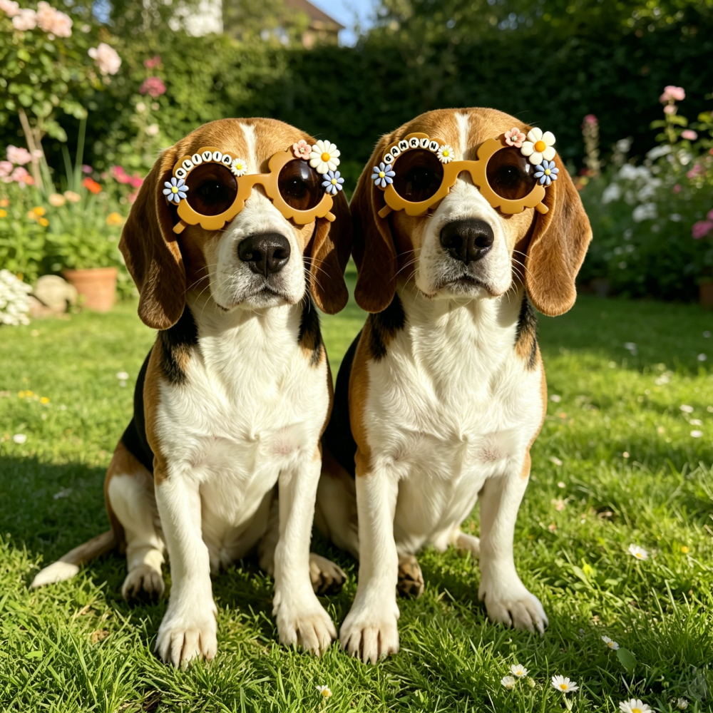Personalized Colorful Flower Sunglasses For Pets
