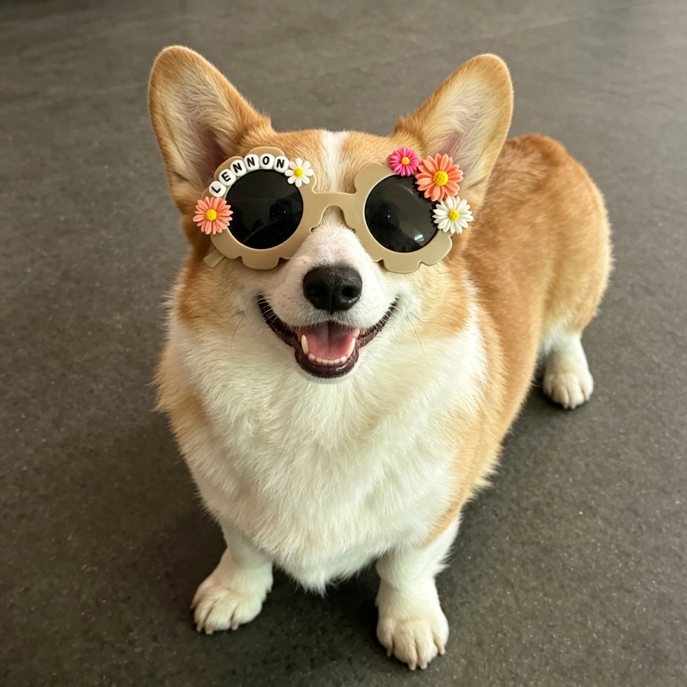 Personalized Colorful Flower Sunglasses For Pets