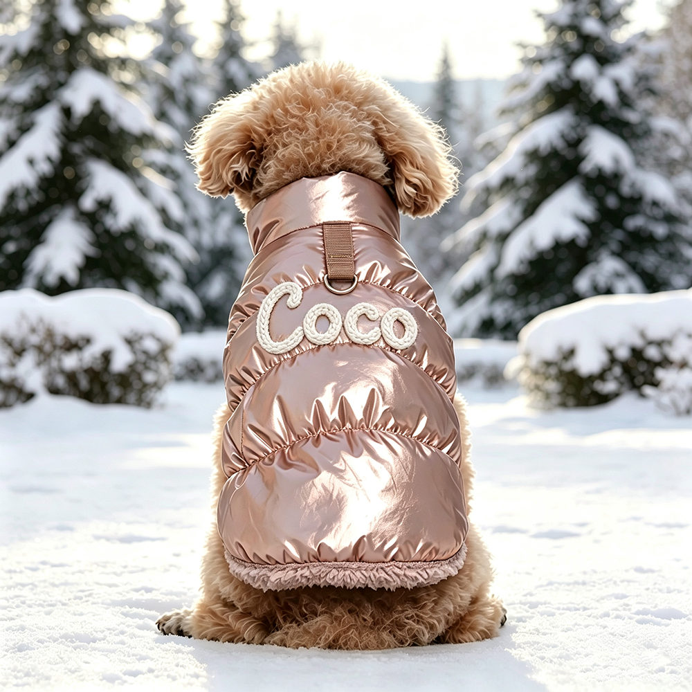 Personalized Dogs Winter Warm Puffer Vest Windproof Button-UP Jacket | MNCloth254