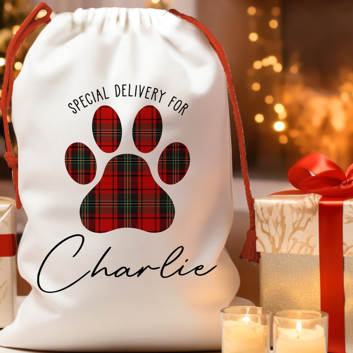 Personalized Name Pet Christmas Gift Sack | BKPet34