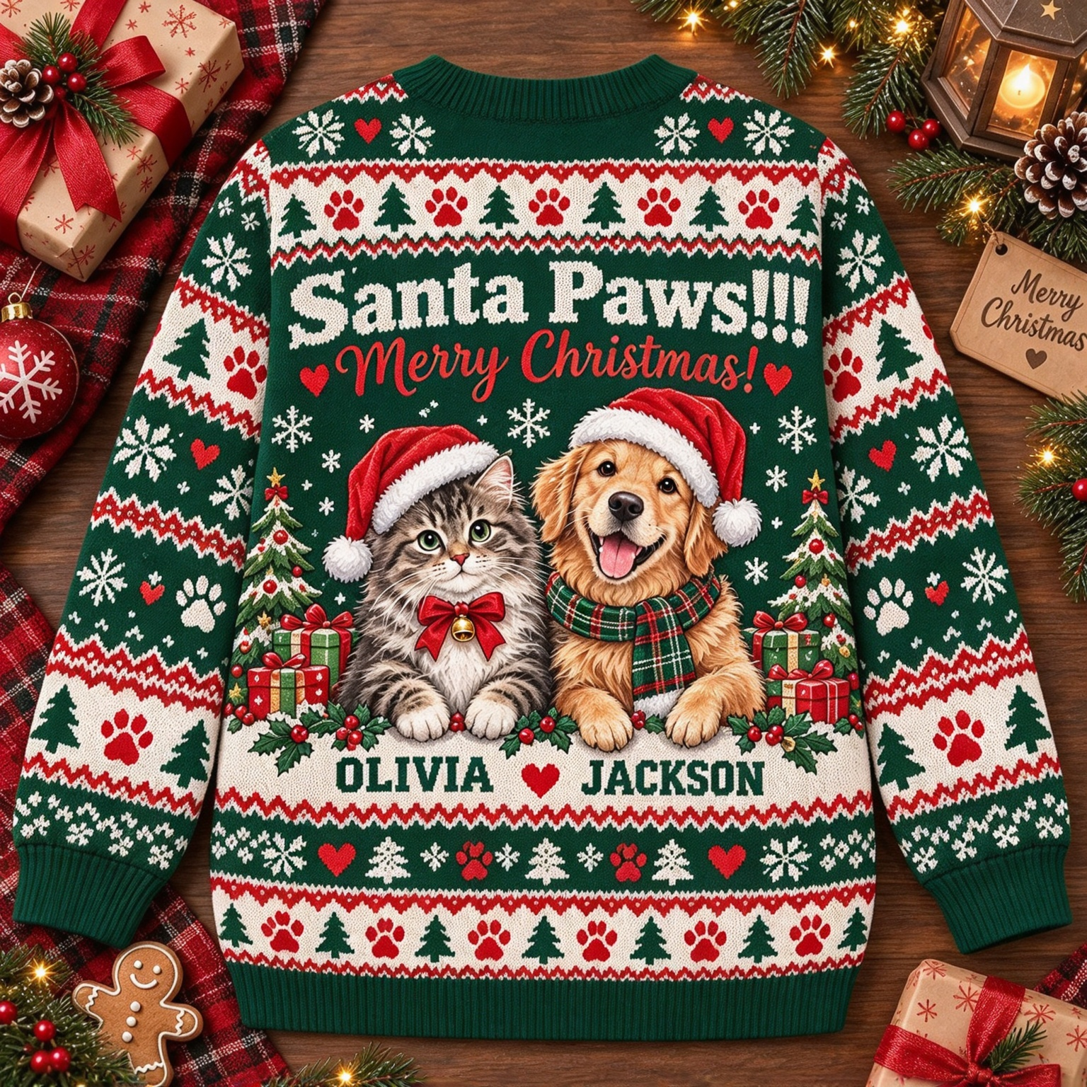 Personalized Christmas Fun Pet Photo Family Sweater | MCCL03