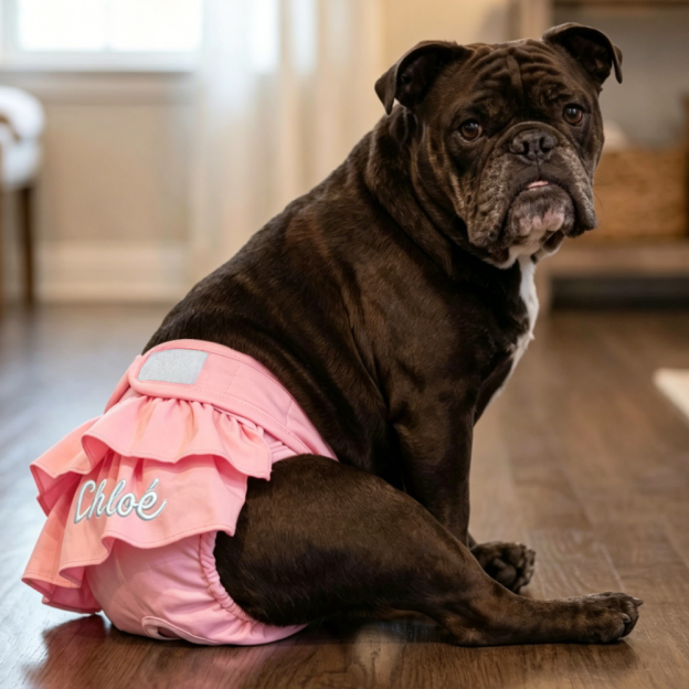 Personalized Embroidery Dog Bloomers Pet Diaper Cover for Heat | MNCloth220