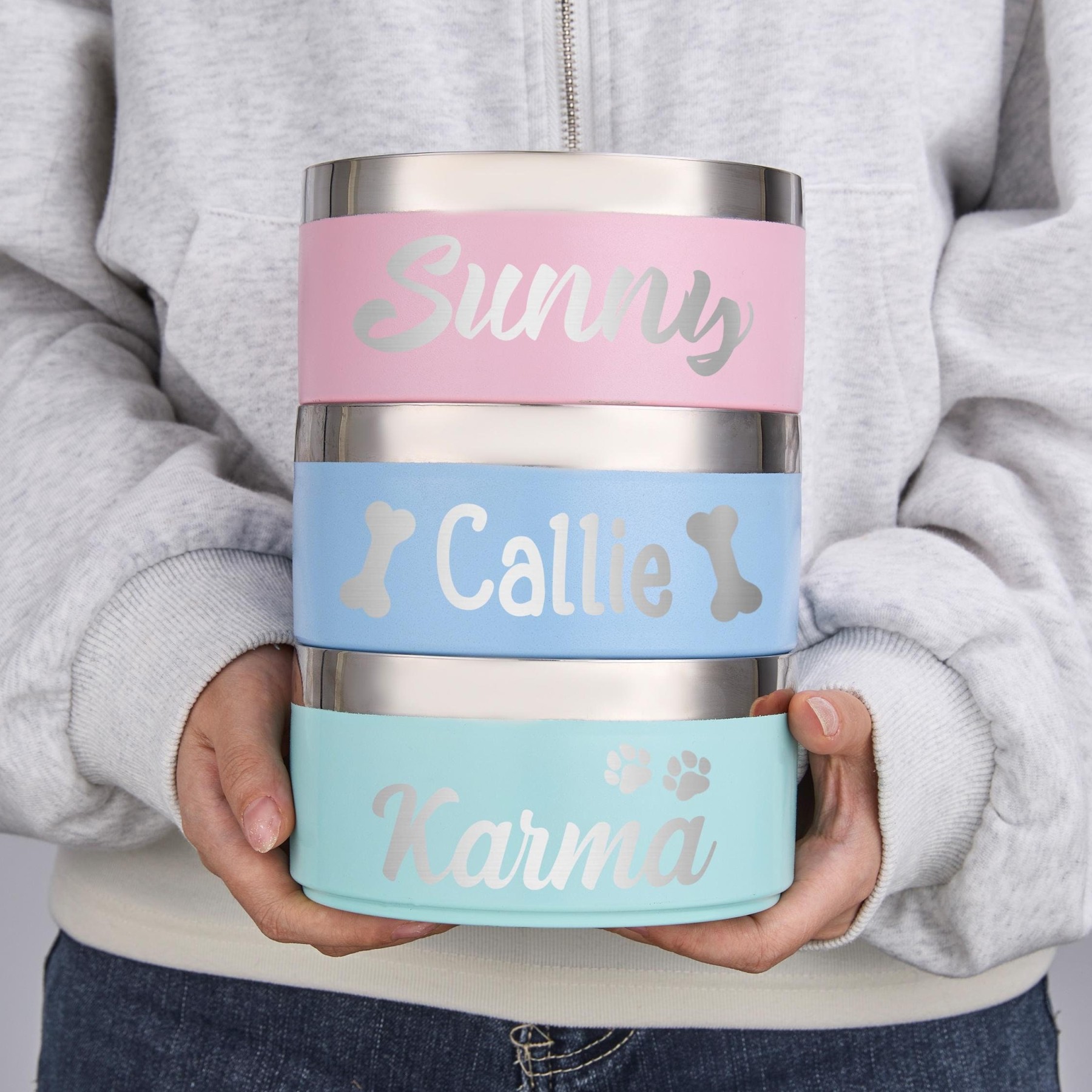 Personalized Stainless Steel Pet Food Bowl  | BKPet150