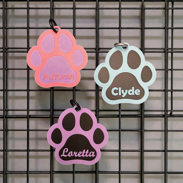Personalized 3D Paw Print Name Crate Sign | BKPet374