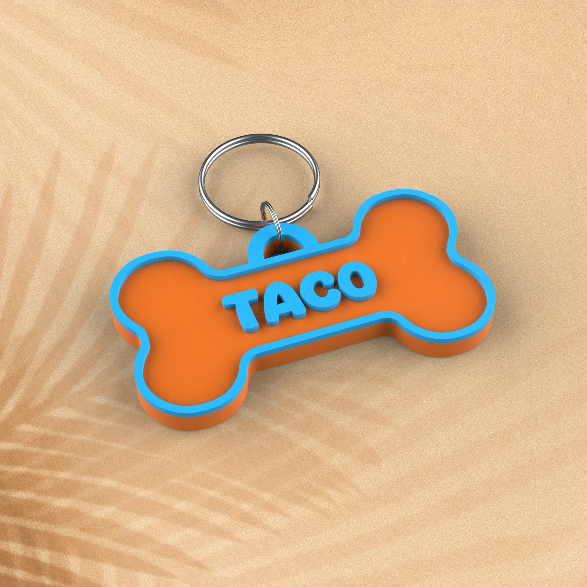 Personalized 3D Printed Bone-Shaped Dog ID Tag | BKPet356