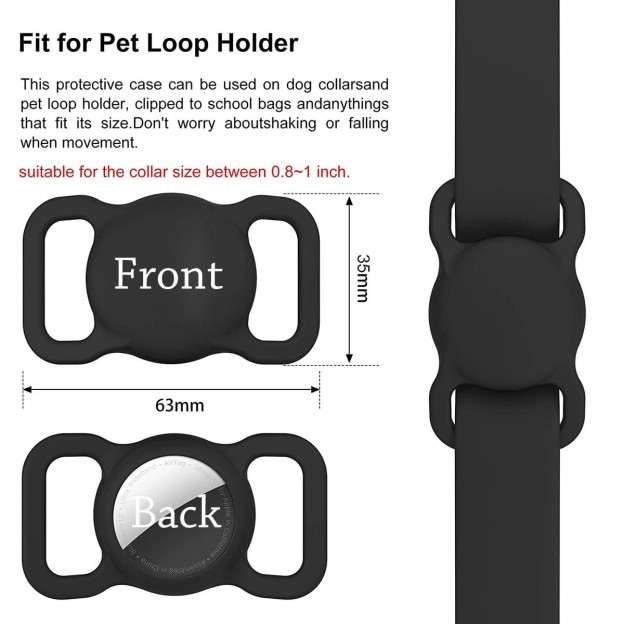 Personalized Pet Apple Air Tag Holder for Dog Collar | BKPet139