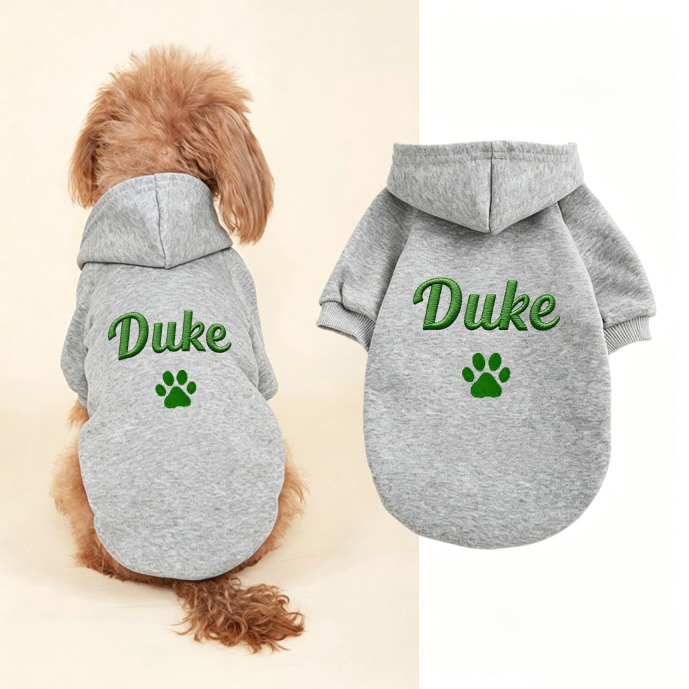 Personalized Embroidered Cozy Season Warm Puppy Hoodie | MNCloth225
