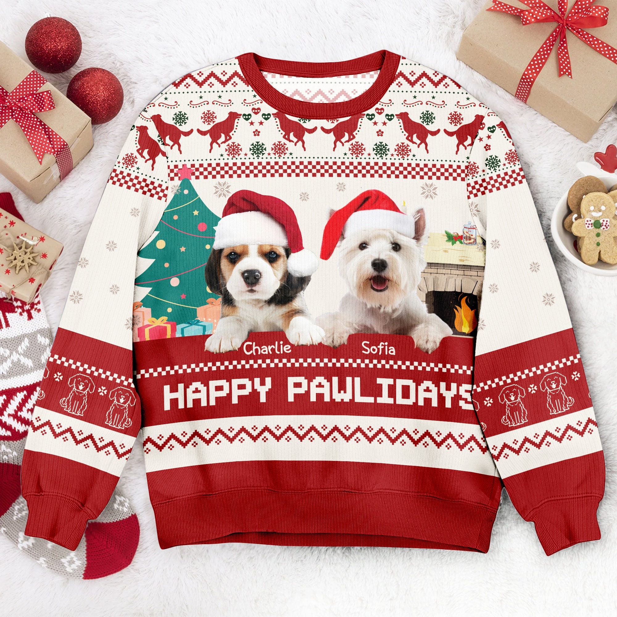 Personalized Christmas Fun Pet Photo Family Sweater | MCCL02