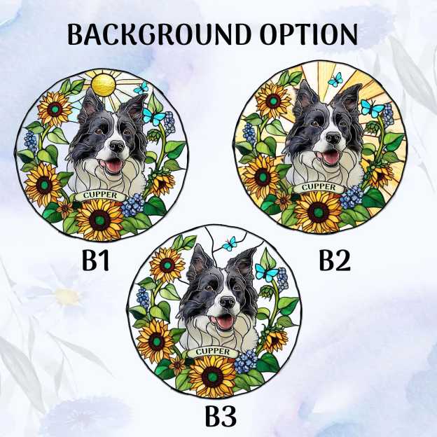 Personalized Pet Memorial Pet Portrait Stained Suncatcher | CWGift31