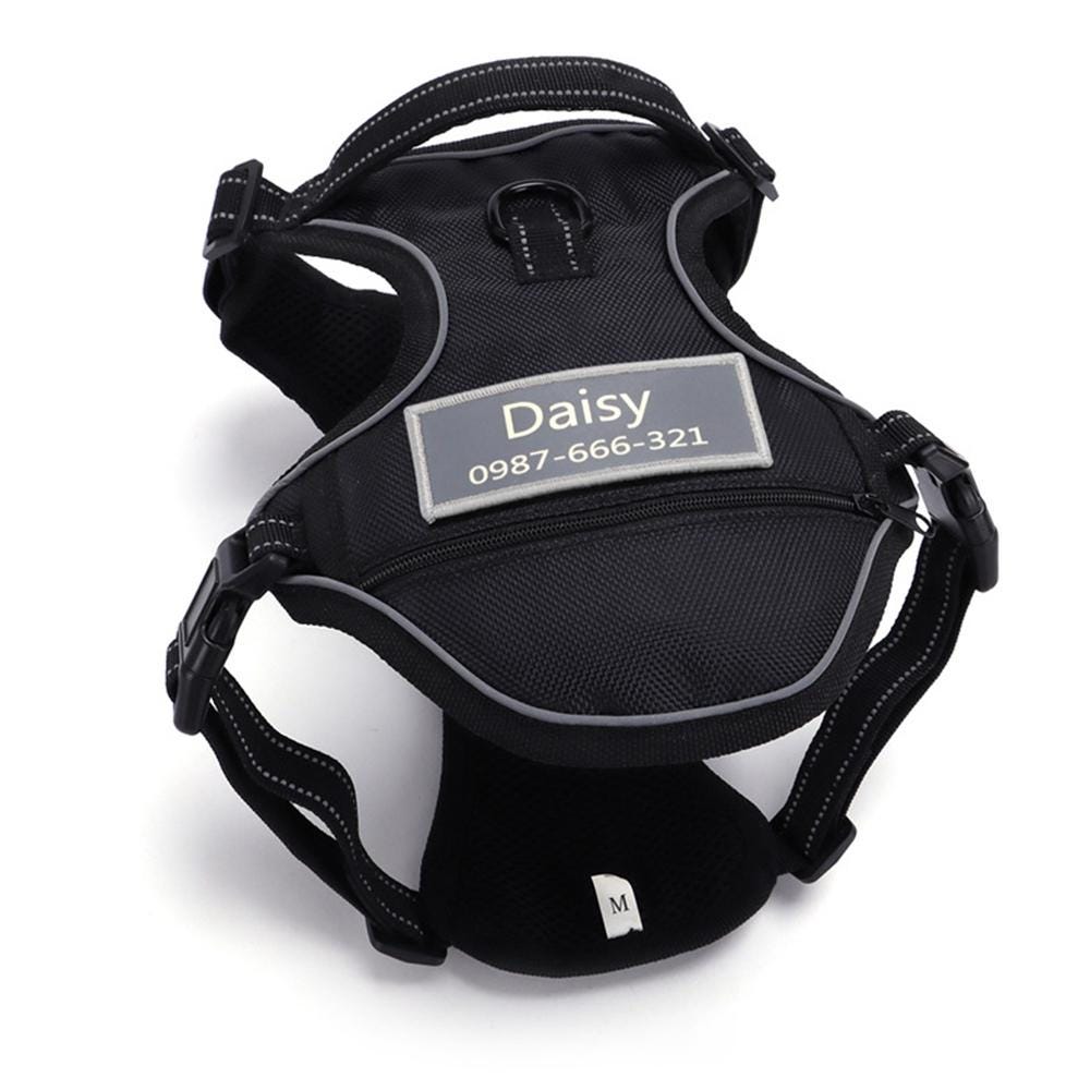 Personalized Pet Reflective Safety ID Tag Chest Harness  | BKPet611