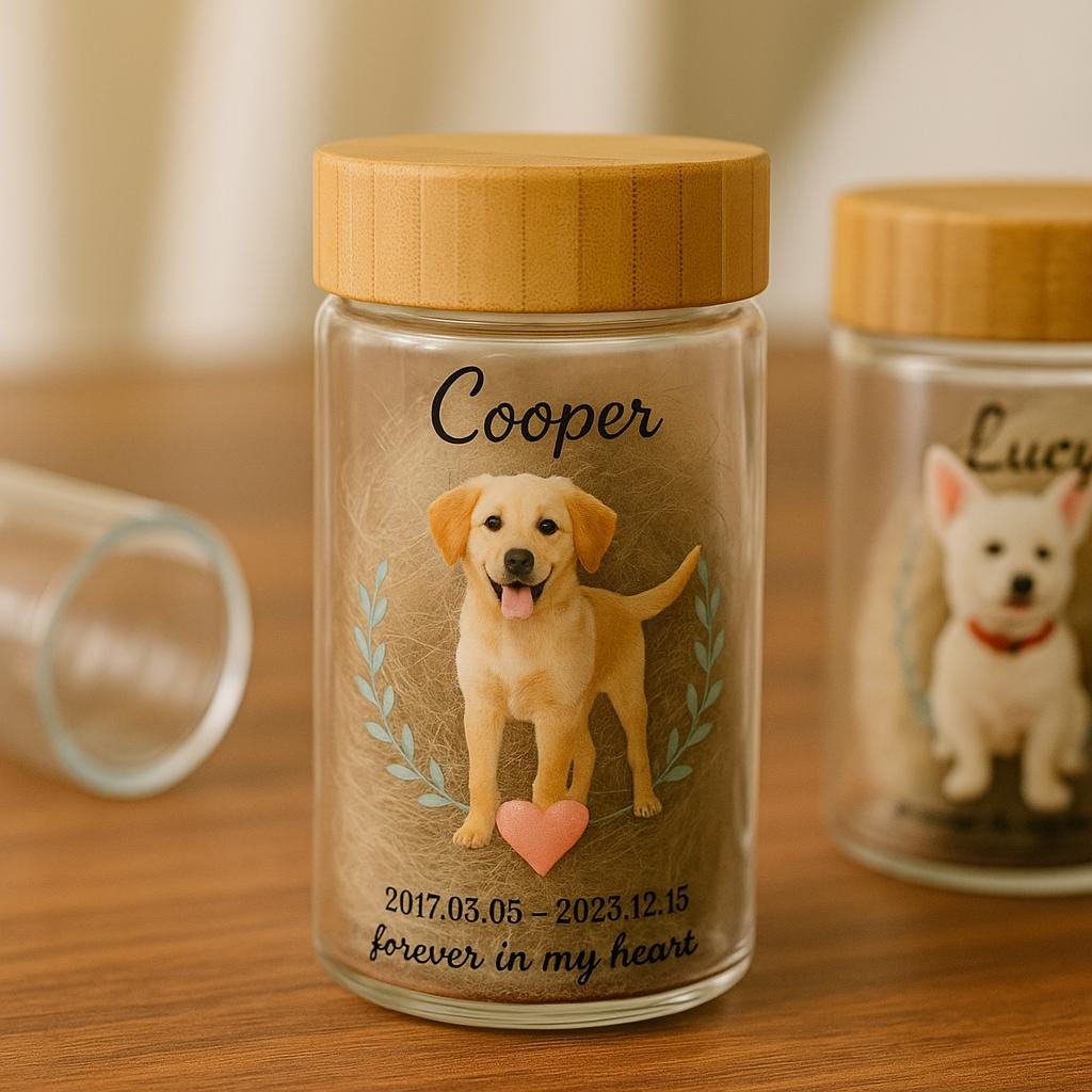 Personalized Pet Fur Memorial Jar | BKPet466