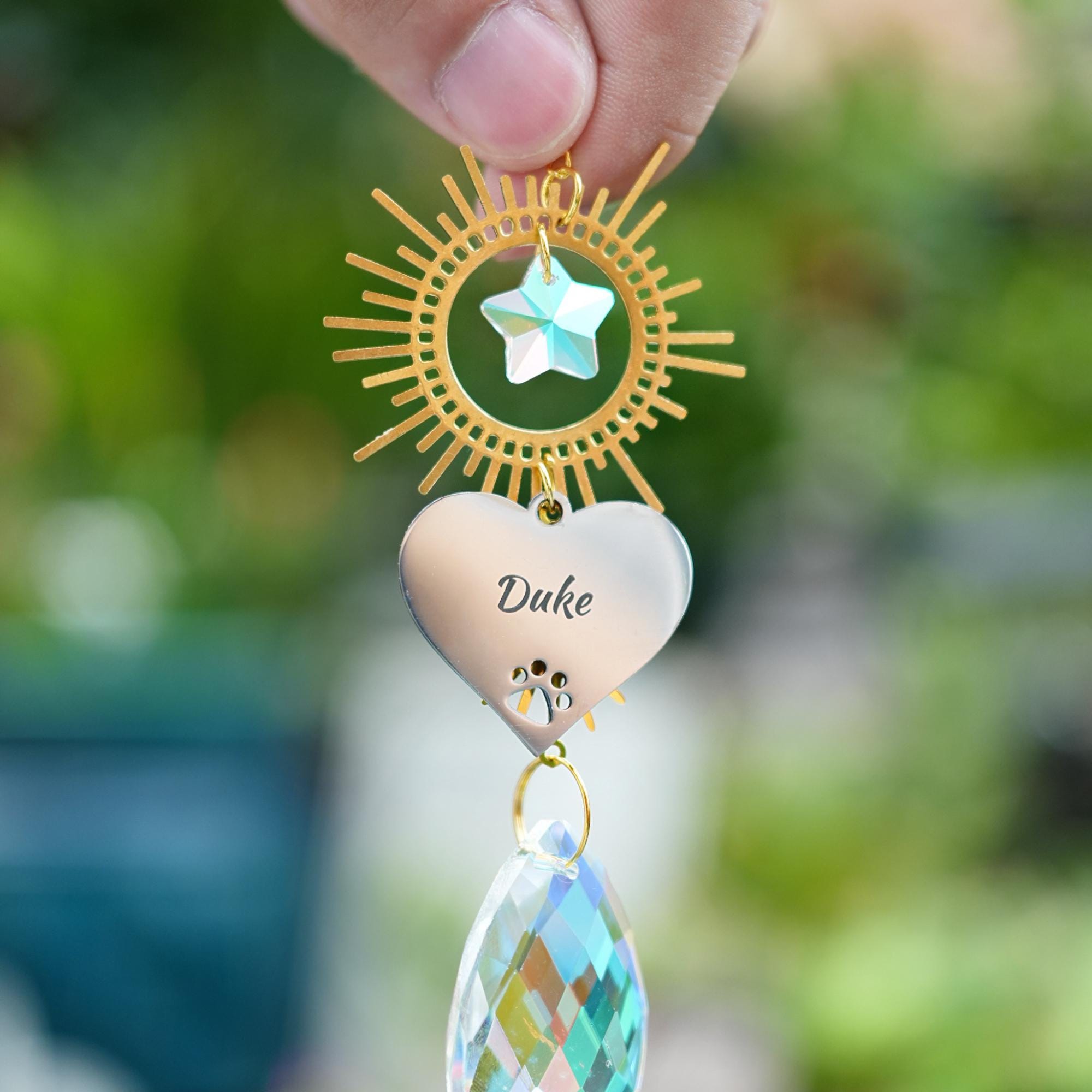 Personalized Pet Memorial Suncatcher Hanging Rainbow Bridge | BKPet363