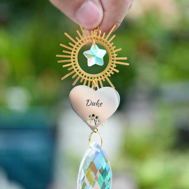 Personalized Pet Memorial Suncatcher Hanging Rainbow Bridge | BKPet363