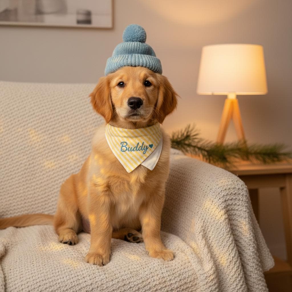 Personalized Embroidered Adjustable Dog Bandana | BKPet470
