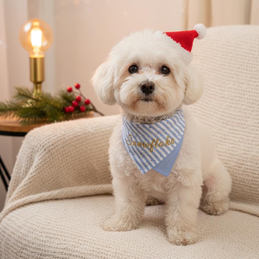 Personalized Embroidered Adjustable Dog Bandana | BKPet470