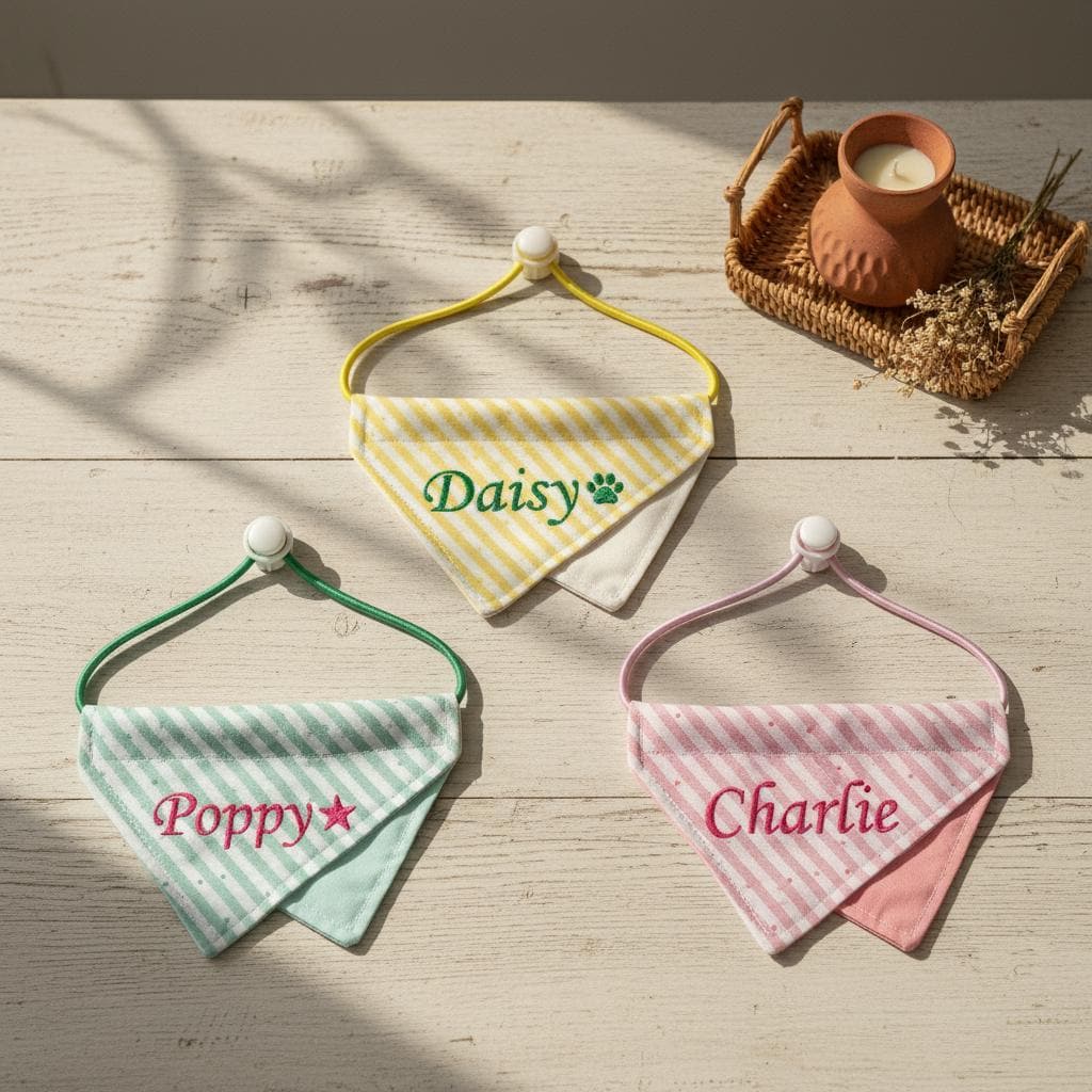 Personalized Embroidered Adjustable Dog Bandana | BKPet470