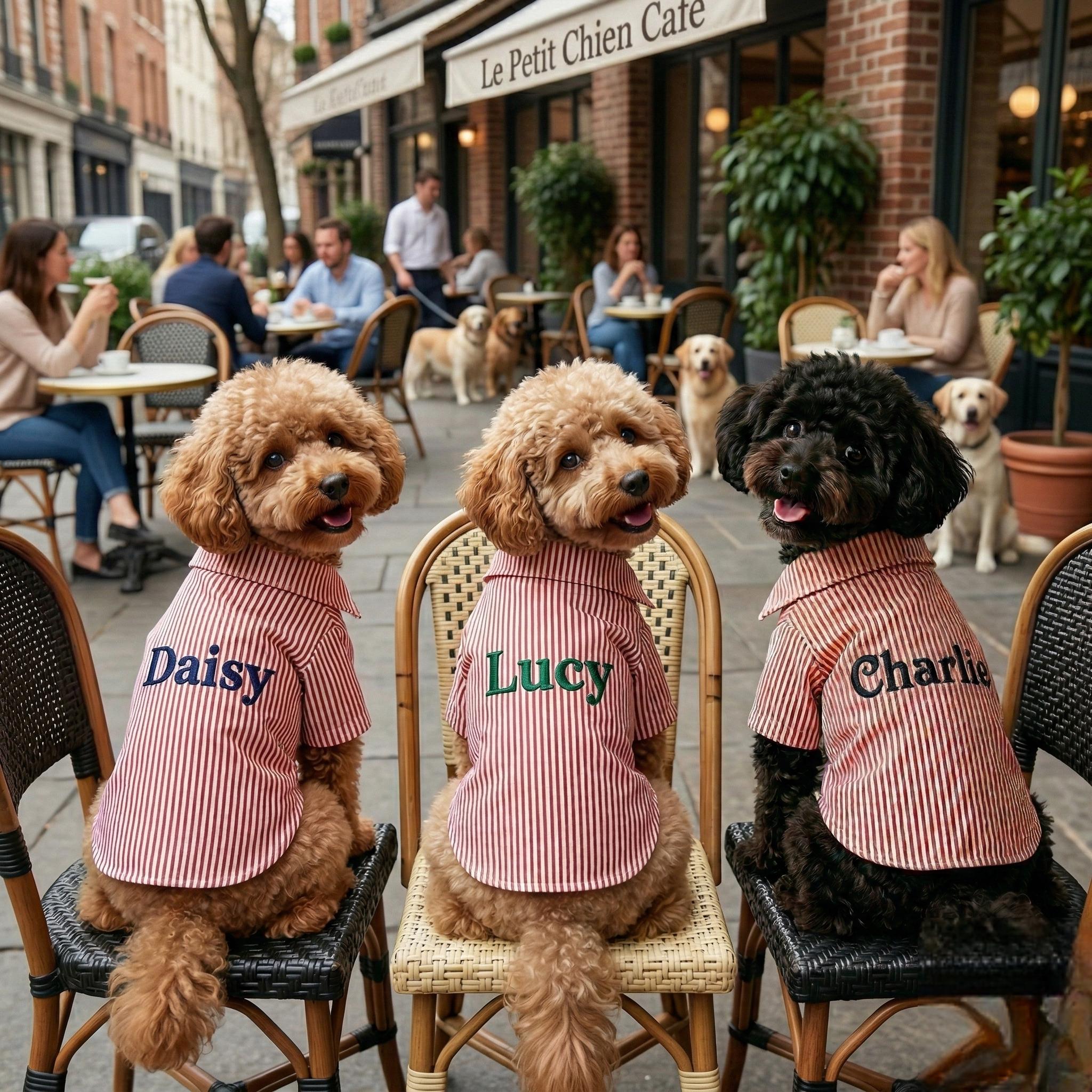 Personalized Embroidery Gentleman Pet Stripe Shirt | BKPet454