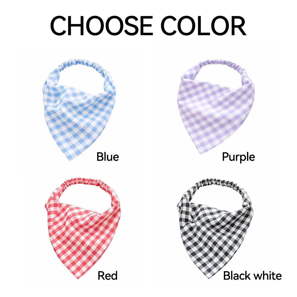 Personalized Embroidered Pet Elasticity Plaid Bandana | BKPet461