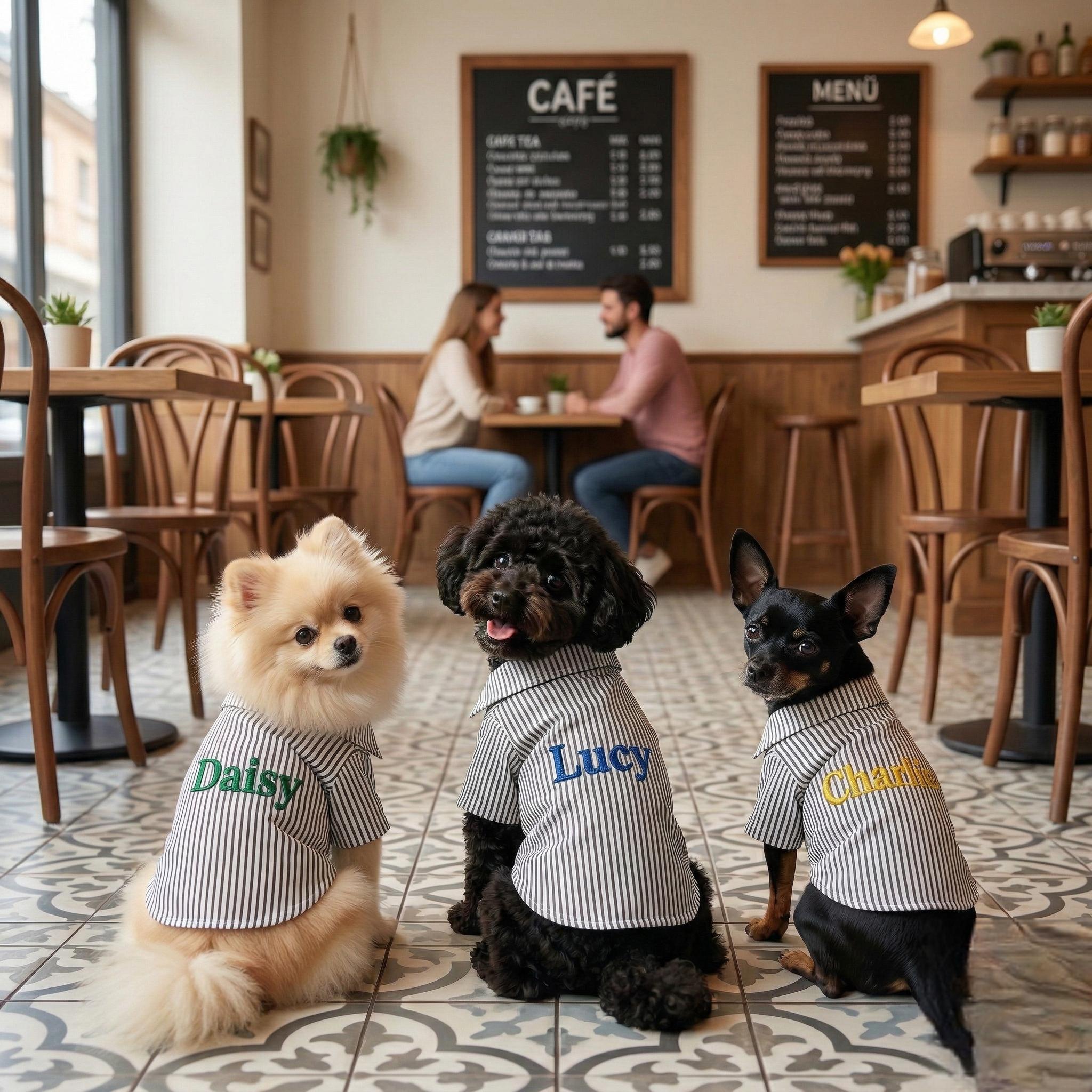 Personalized Embroidery Gentleman Pet Stripe Shirt | BKPet454