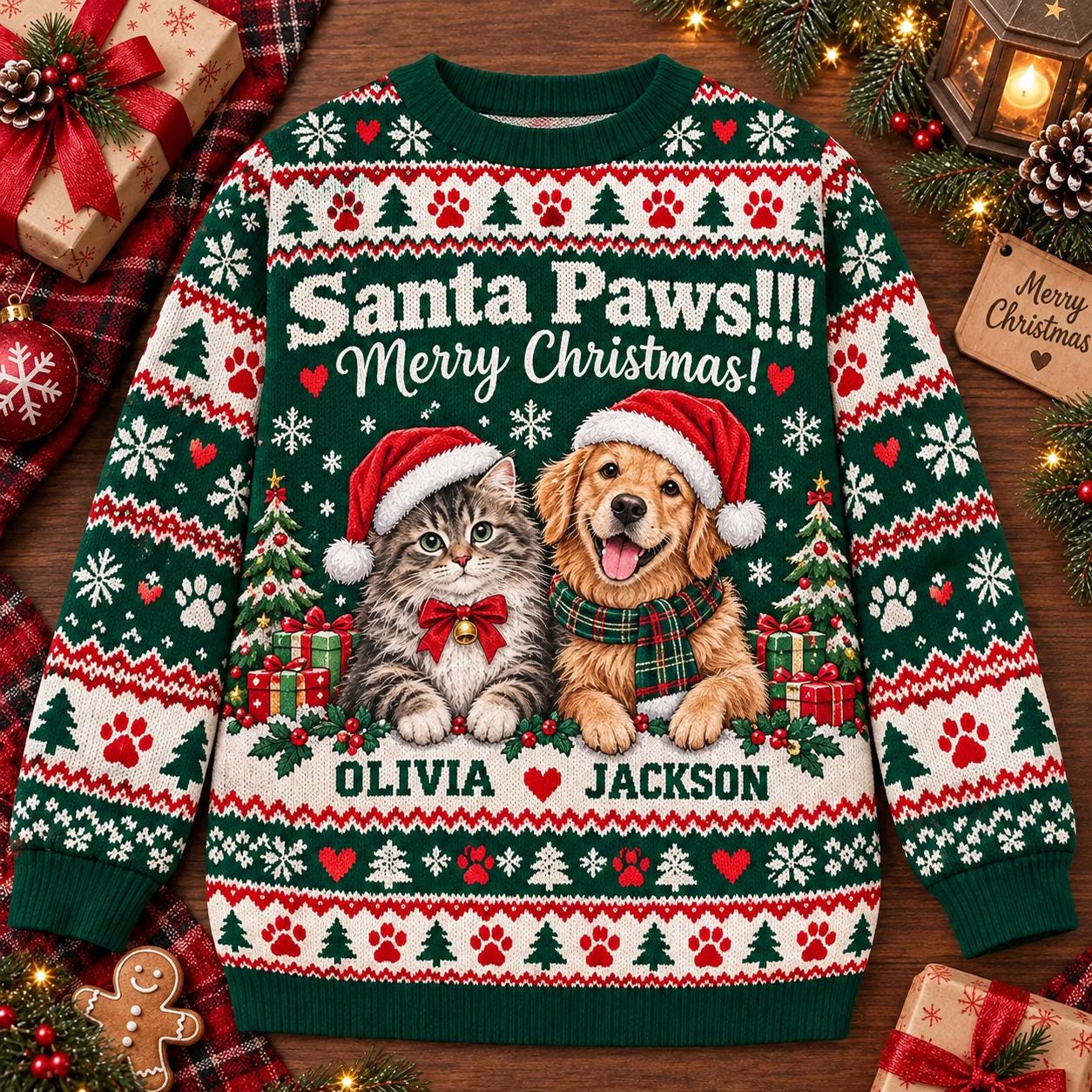 Personalized Christmas Fun Pet Photo Family Sweater | MCCL03