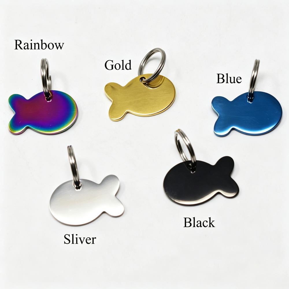 Personalized Stainless Steel Fish Shape Cat Tag | MNAccs114