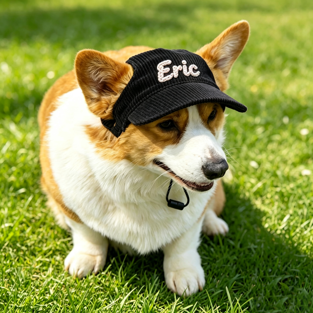 Personalized Embroidery Corduroy Adjustable Pet Baseball Cap | MNAccs7501
