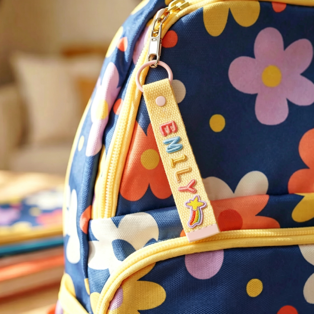 Personalized Embroidered Name Bag Charm Back to School Gift For Kids | MNKid03
