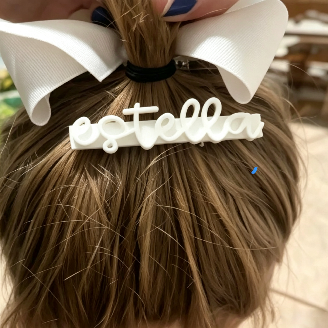 Personalized 3D Printed Name Tag Hair Clip For Little Girls | MNGift26