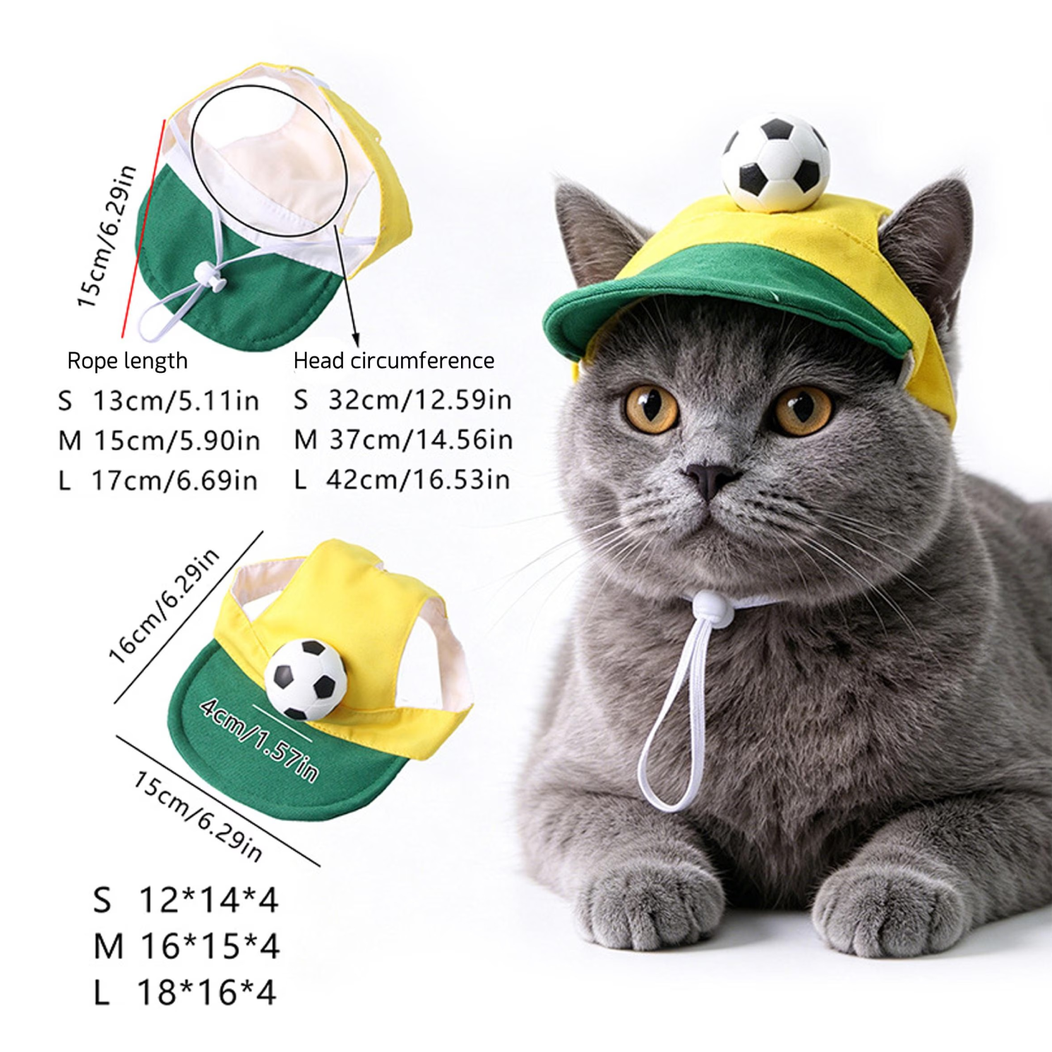Personalized Embroidery Soccer Pet Hat with Ear Holes | MNAccs106
