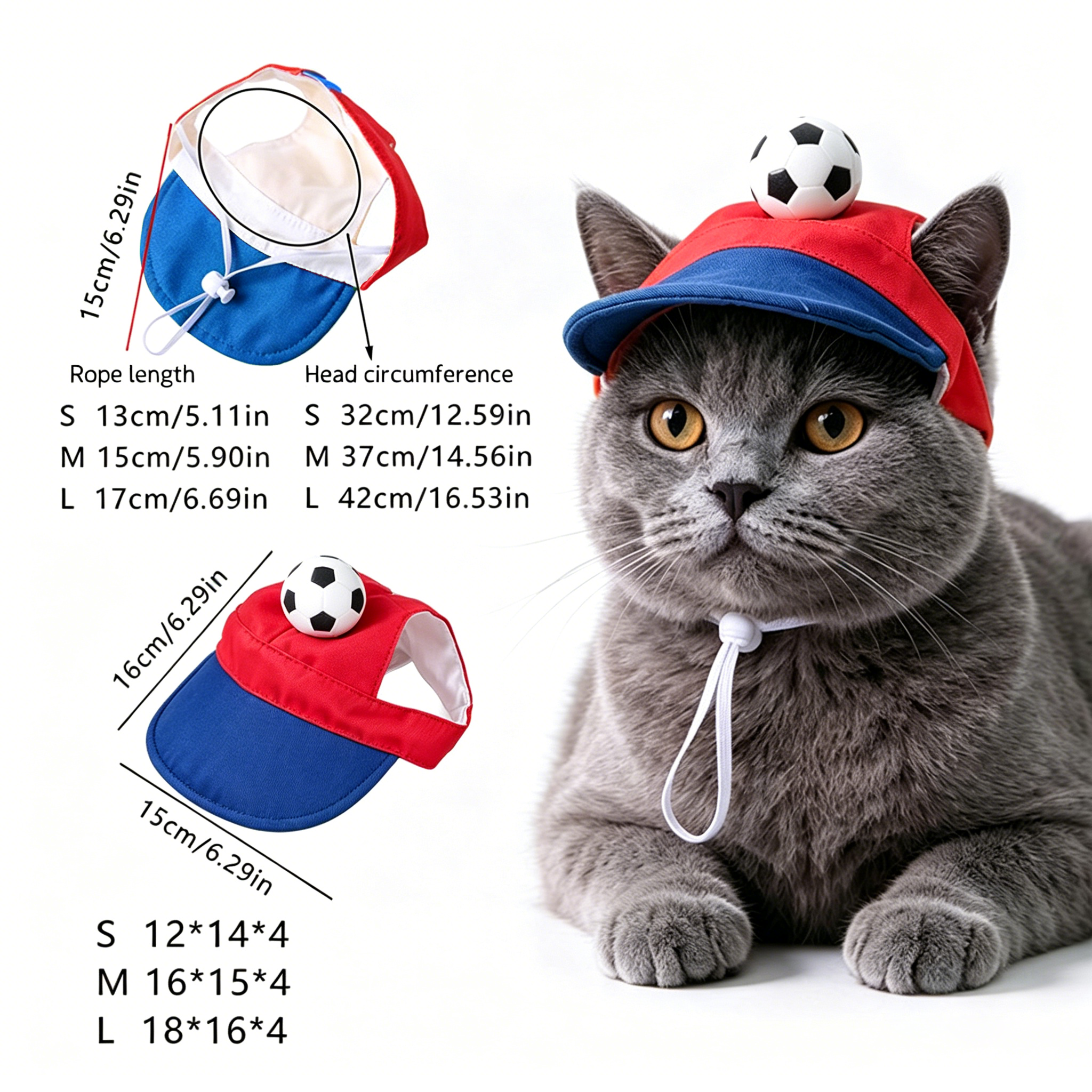 Personalized Embroidery Soccer Pet Hat with Ear Holes | MNAccs106