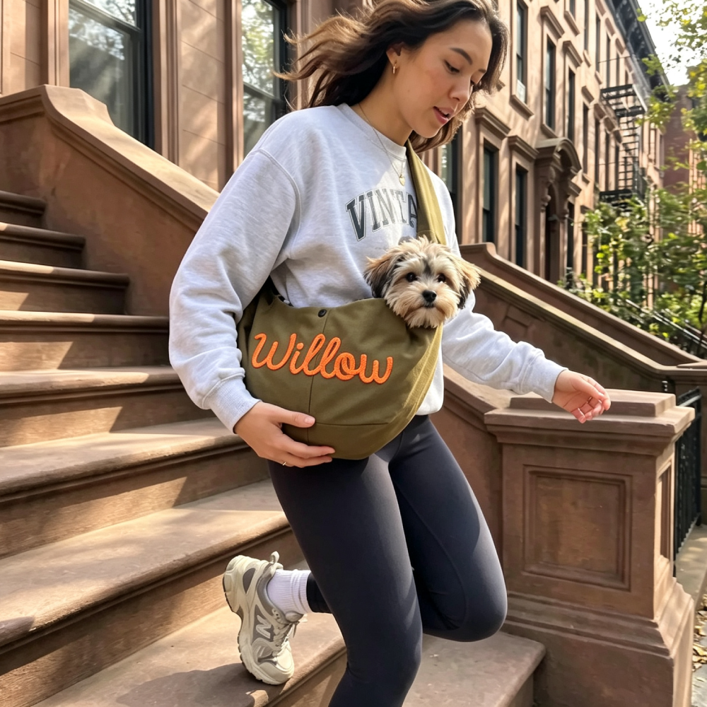 Personalized Embroidered Lightweight Pet Sling Bag | MNHome101