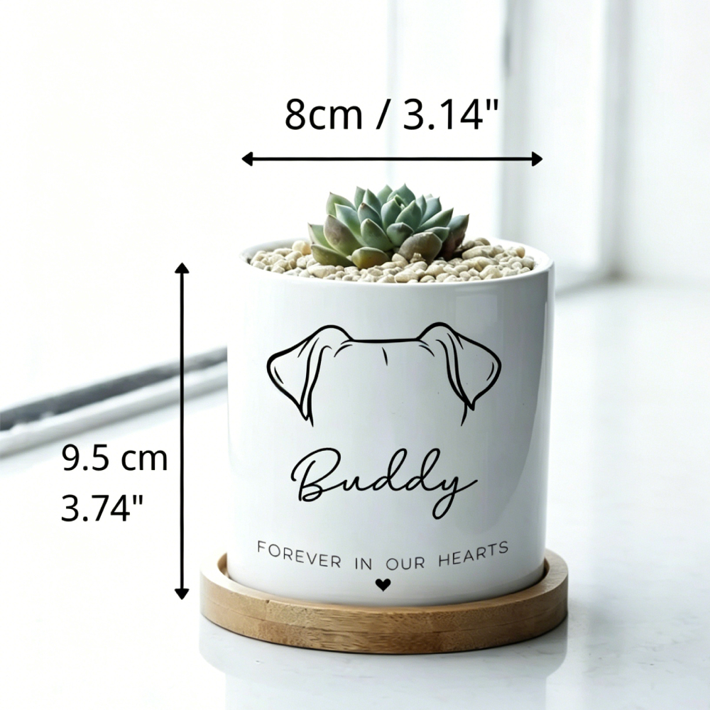 Personalized Pet Memorial Forever In Our Hearts - Planter or Candle Holder | MNMemo23