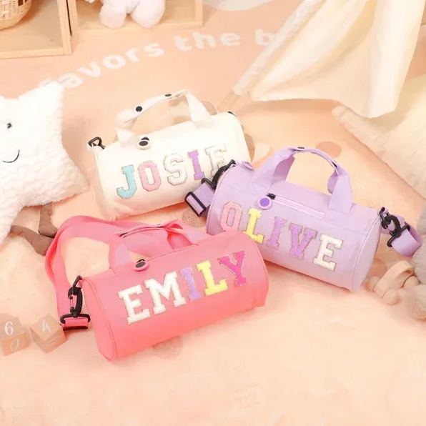 Personalized Chenille Letter Water Proof Duffle Dance Bag