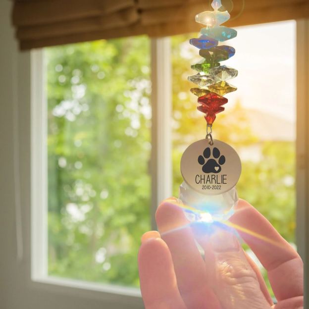 Personalized Pet Memorial Suncatcher Hanging Crystal | BKPet176