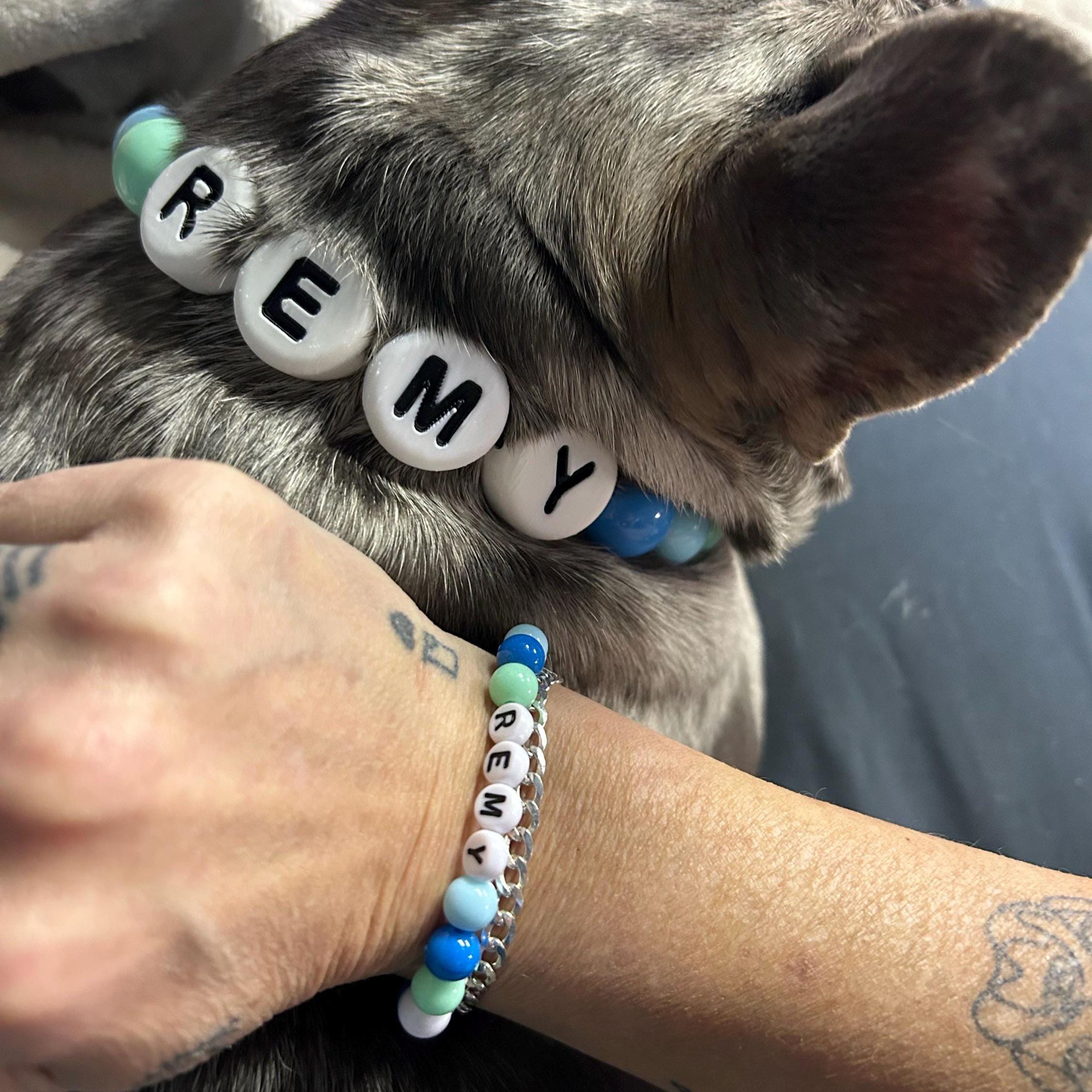 Personalized Handmade Beaded Pet Collar And Bracelet | BKPet213